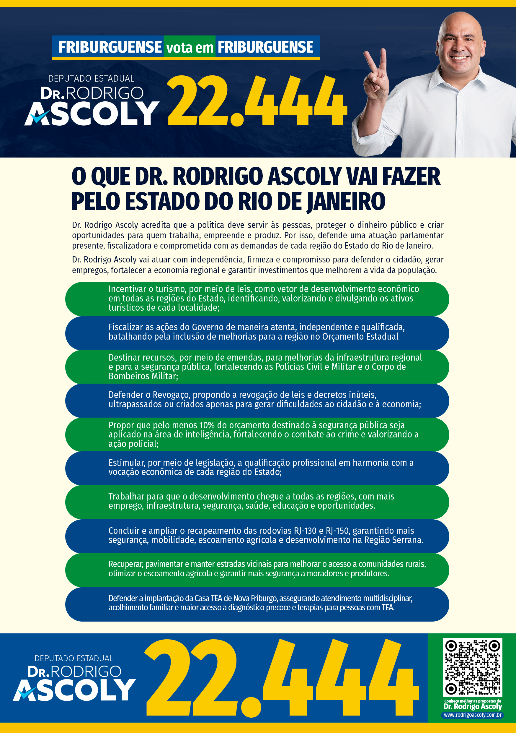 Verso do material com as propostas completas de Dr. Rodrigo Ascoly